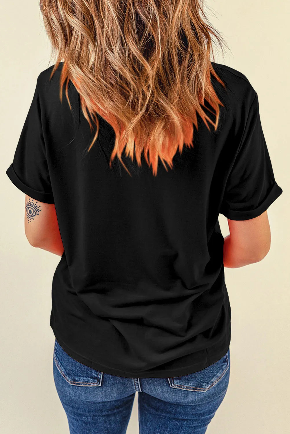 Sequin Round Neck Short Sleeve Tee