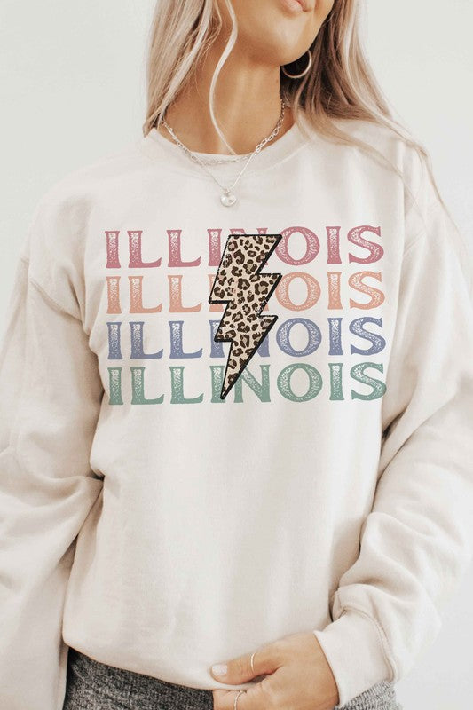 LEOPARD LIGHTNING ILLINOIS Graphic Sweatshirt