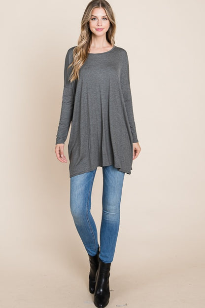 Round Neck Long Sleeve Oversized Top