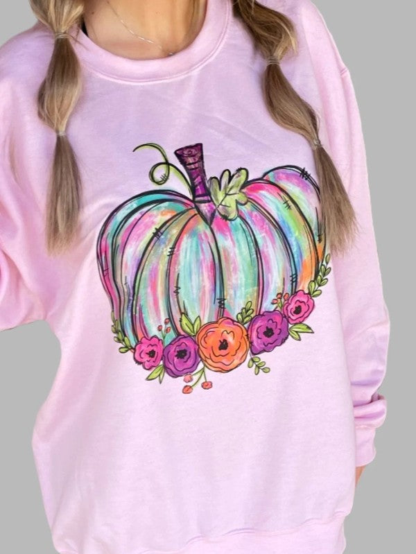 Bright Pumpkin Crewneck Plus Size Sweatshirt