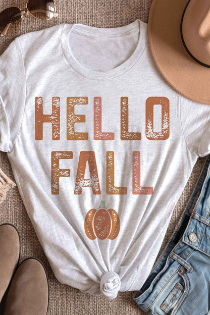 Hello Fall Pumpkin Graphic Tee