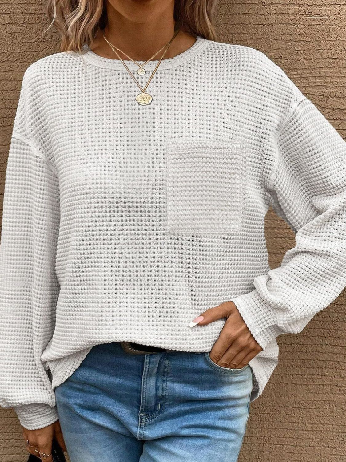 Round Neck Long Sleeve Top