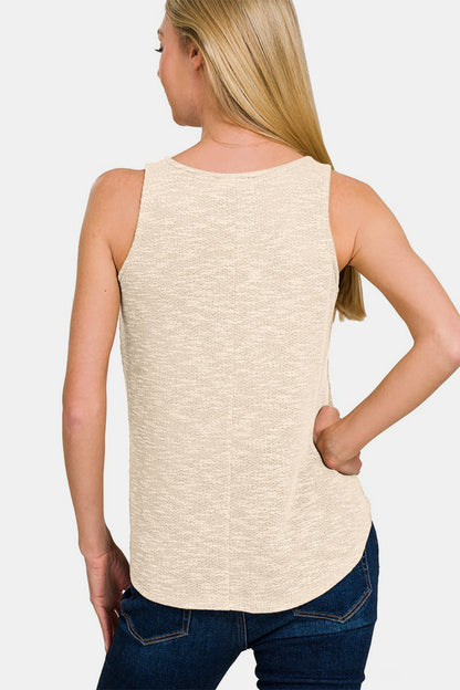 V-Neck Curved Hem Tank