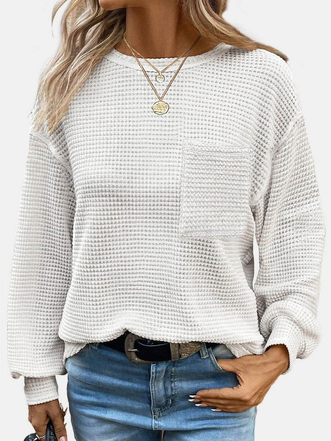 Round Neck Long Sleeve Top