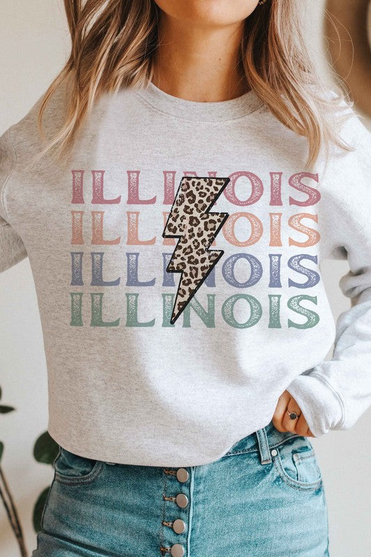 LEOPARD LIGHTNING ILLINOIS Graphic Sweatshirt