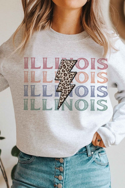 LEOPARD LIGHTNING ILLINOIS Graphic Sweatshirt