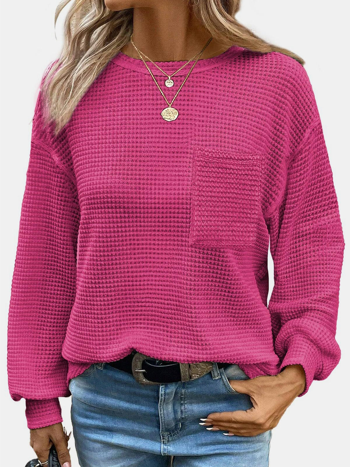 Round Neck Long Sleeve Top