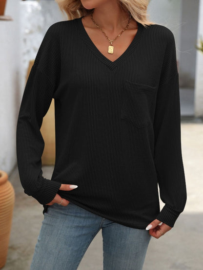 V-Neck Long Sleeve Top