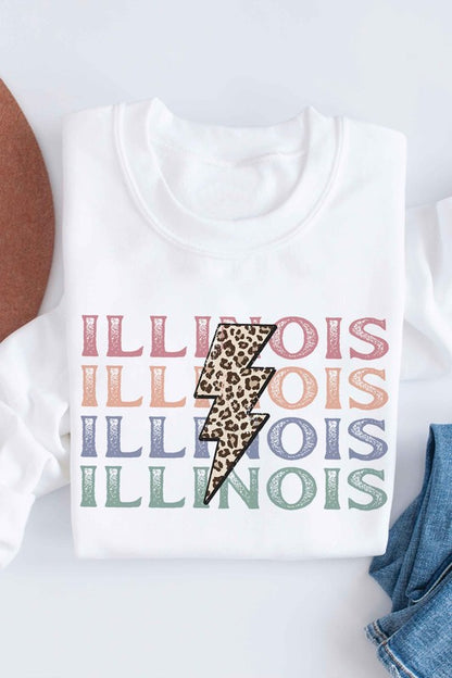 LEOPARD LIGHTNING ILLINOIS Graphic Sweatshirt