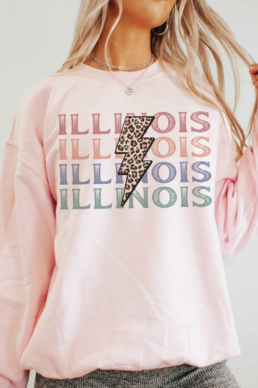 LEOPARD LIGHTNING ILLINOIS Graphic Sweatshirt