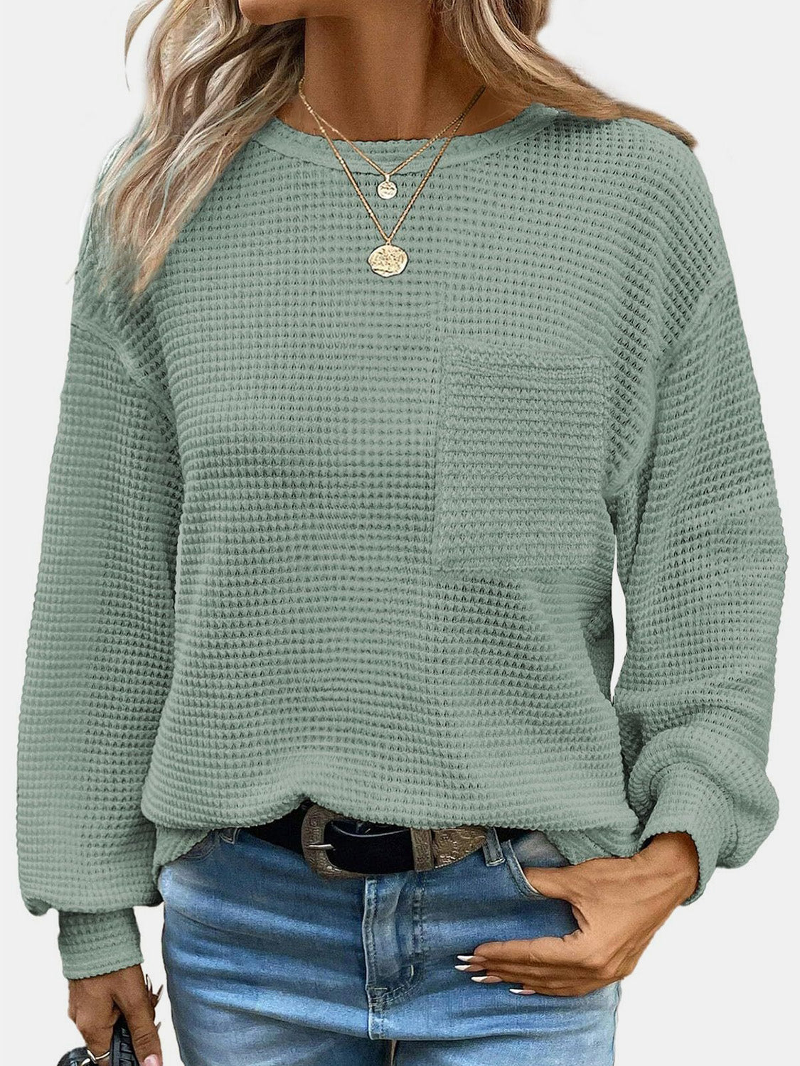 Round Neck Long Sleeve Top